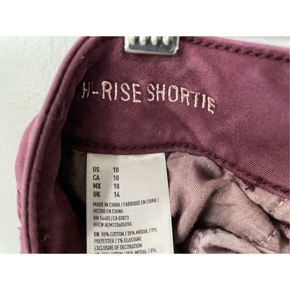 American Eagle Outfitters Women’s 10 Hi Rise Shortie Super Stretch Shorts Red - Picture 6 of 6